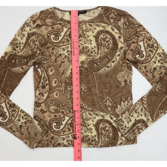 Womens Size Medium Olivier Goureau Cashmere and Silk Blend Paisley Print Sweater - Picture 3 of 9